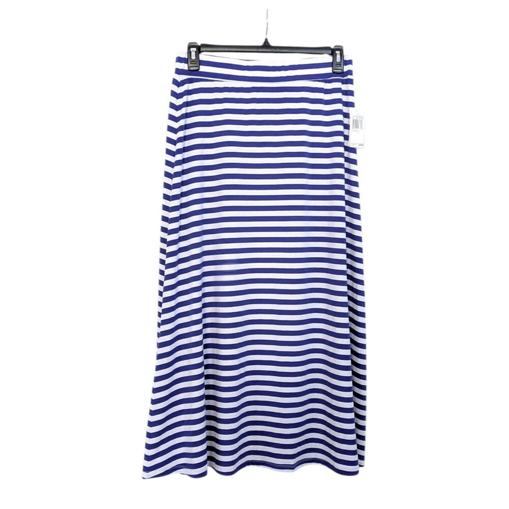 NEW Philosophy by Republic Blue & White Striped Maxi Skirt - Size Large Womens